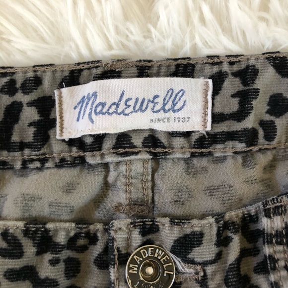 Madewell gray leopard print corduroy skinny pants - Picture 4 of 5